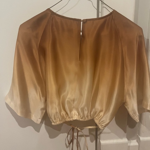 Verde Tie-Waist Stretch-Silk Crop Top - Picture 4 of 4